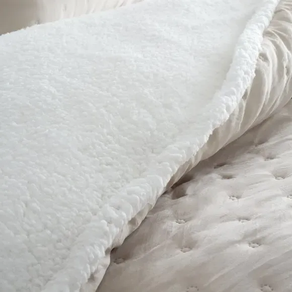 Sherpa Duvet Cover Set with Pillowcase - Cream