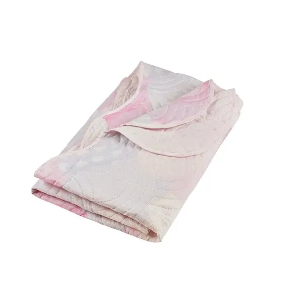 Single Bedspread with Heart Motif - Pink, Polyester