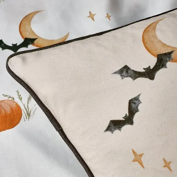 Square Cushion Halloween Highland Cow - Natural