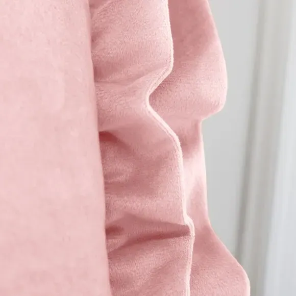 Square Cushion with Double Frill - Blush, Velvet