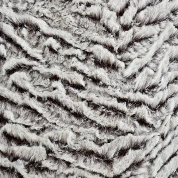 Square Cushion with Faux Fur - Natural