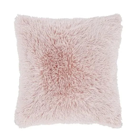 Square Cushion with Shaggy Texture - Blush