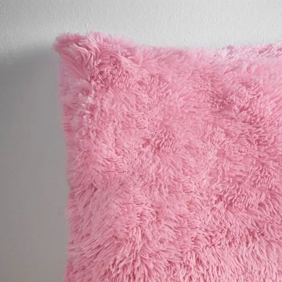 Square Cushion with Shaggy Texture - Candy