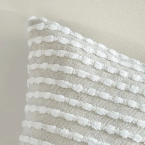 Stab Stitch Cushion - Natural