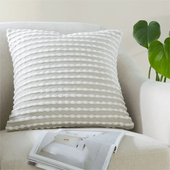 Stab Stitch Cushion - Natural