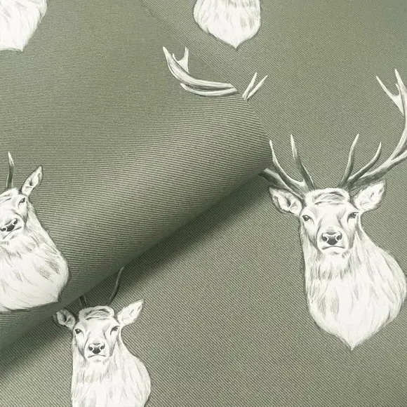 Stag Wallpaper with Matte Finish - Sage