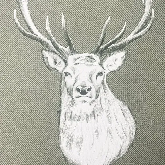 Stag Wallpaper with Matte Finish - Sage