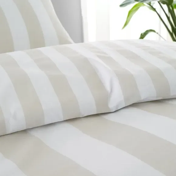 Stripe Duvet Cover Set - Natural, Cotton Blend