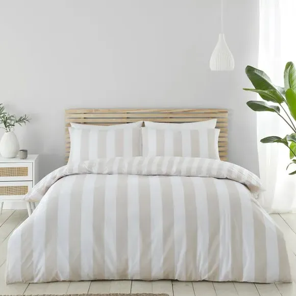 Stripe Duvet Cover Set - Natural, Cotton Blend