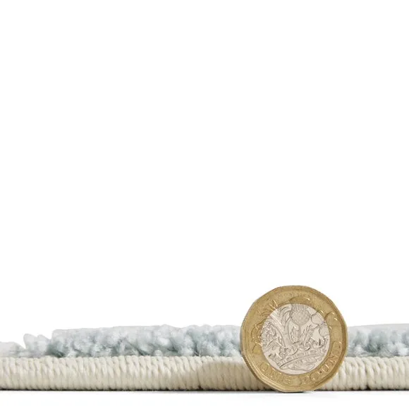 Striped Area Rug Hand-Carved - Blue