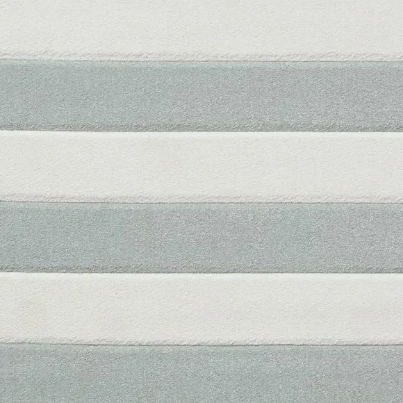 Striped Area Rug Hand-Carved - Green