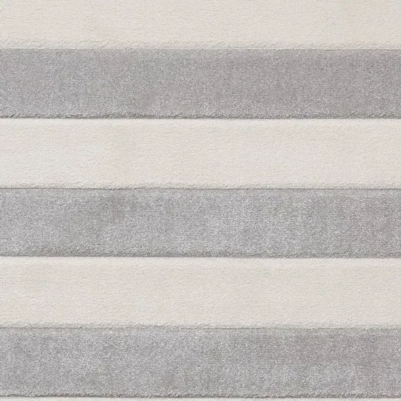 Striped Area Rug Hand-Carved - Grey