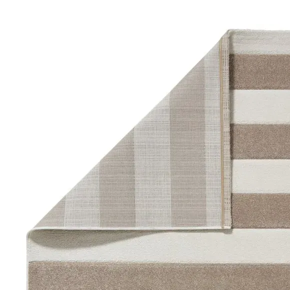 Striped Area Rug Hand-Carved - Natural
