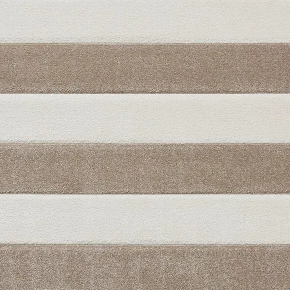 Striped Area Rug Hand-Carved - Natural