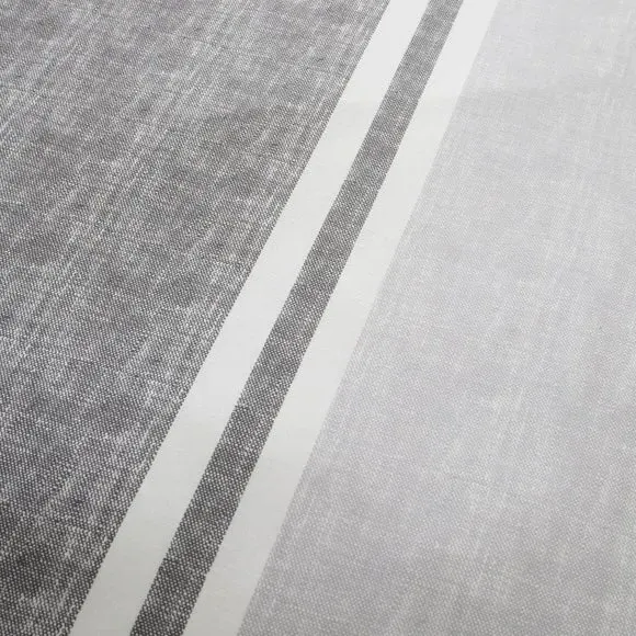 Striped Duvet Cover Set Reversible - Grey, Cotton