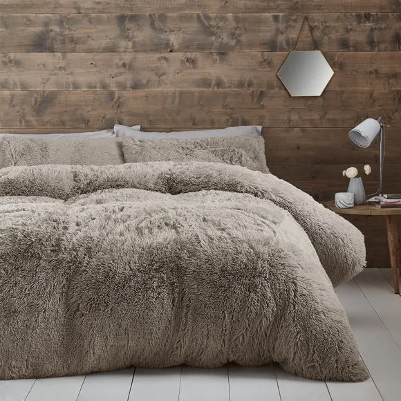 Super King Duvet Cover Set - Natural, Faux Fur image