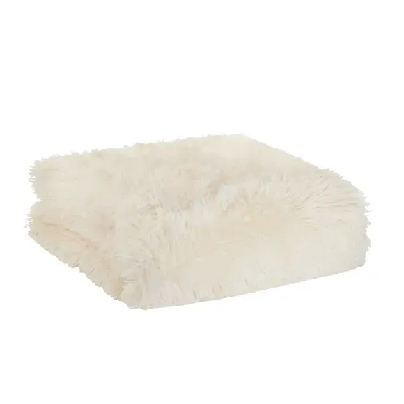 Supersize Throw Blanket - Cream, Faux Fur