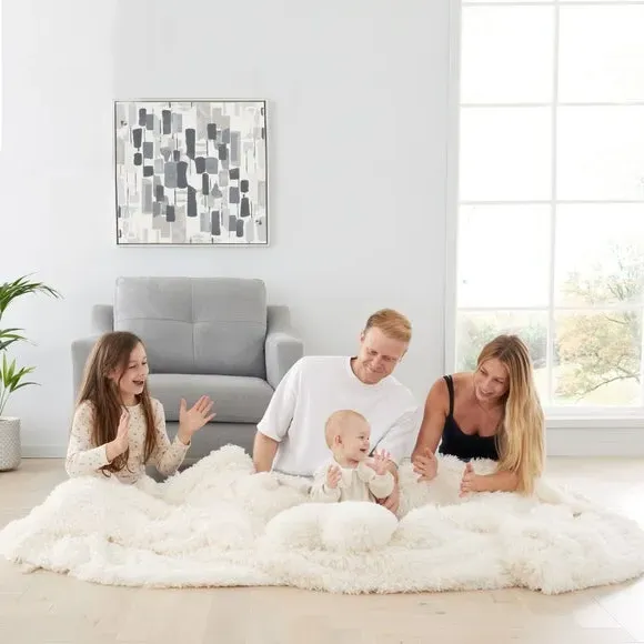 Supersize Throw Blanket - Cream, Faux Fur