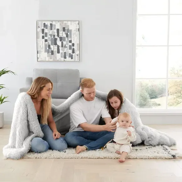 Supersize Throw Blanket - Silver, Faux Fur