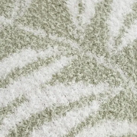 Throw Blanket with Botanical Design - Green, Fleece