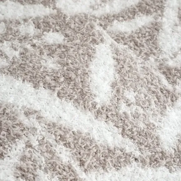 Throw Blanket with Botanical Design - Natural, Fleece