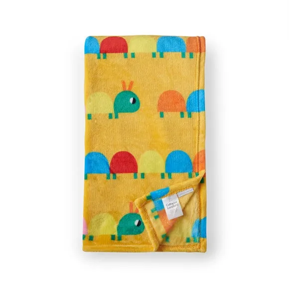 Throw Blanket with Caterpillar Design - Multicolor