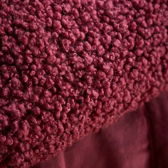 Throw Blanket with Velvet Reverse - Damson, Boucle