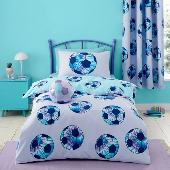 Tie Dye Football Duvet Set - Purple, Polycotton image