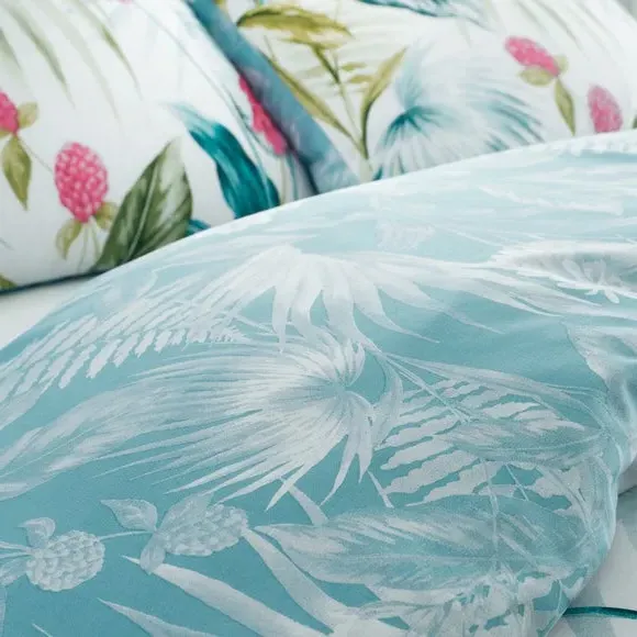 Tropical Floral Duvet Set - Green, Cotton Blend