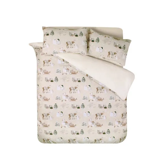 Winter Friends Sherpa Duvet Set - Natural