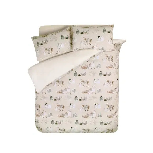 Winter Friends Sherpa Duvet Set - Natural