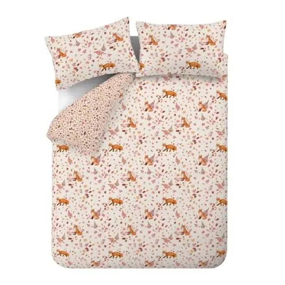 Woodland Fox Duvet Set with Pillowcase - Natural
