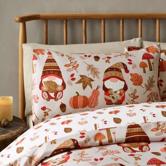 Woodland Gnomes Duvet Cover Set - Natural, Polyester
