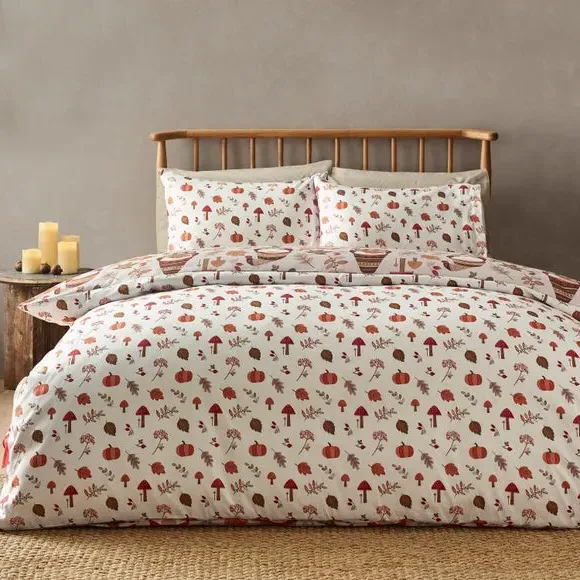 Woodland Gnomes Duvet Cover Set - Natural, Polyester