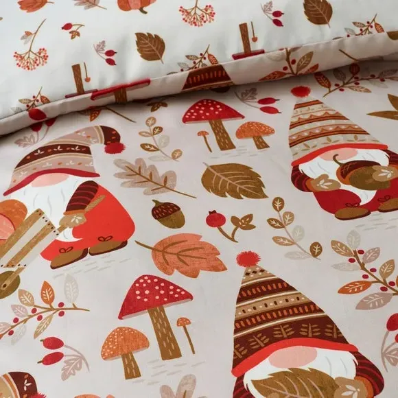 Woodland Gnomes Duvet Cover Set - Natural, Polyester