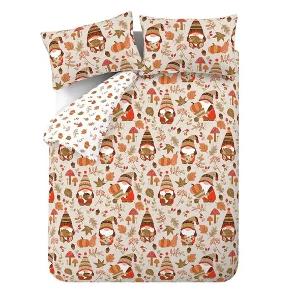 Woodland Gnomes Duvet Cover Set - Natural, Polyester