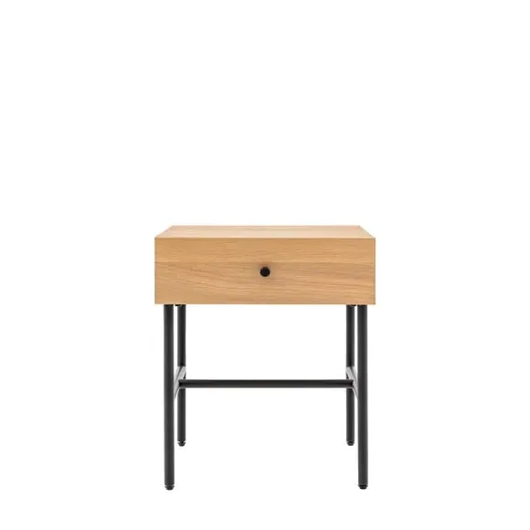 1 Drawer Bedside Table - Natural, Oak Veneer