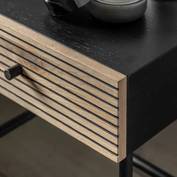1 Drawer Bedside Table - Natural, Oak Veneer