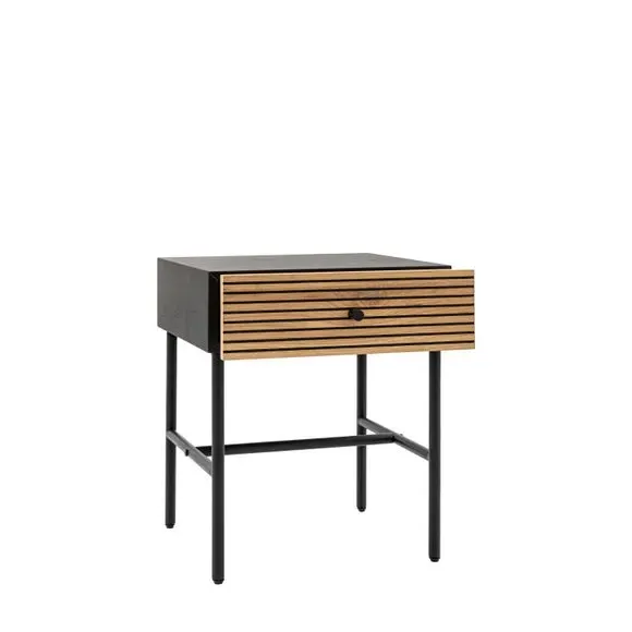 1 Drawer Bedside Table - Natural, Oak Veneer