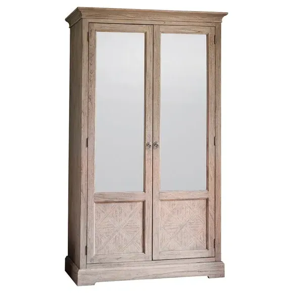 2-Door Mirrored Wardrobe - Natural, Mindy Ash
