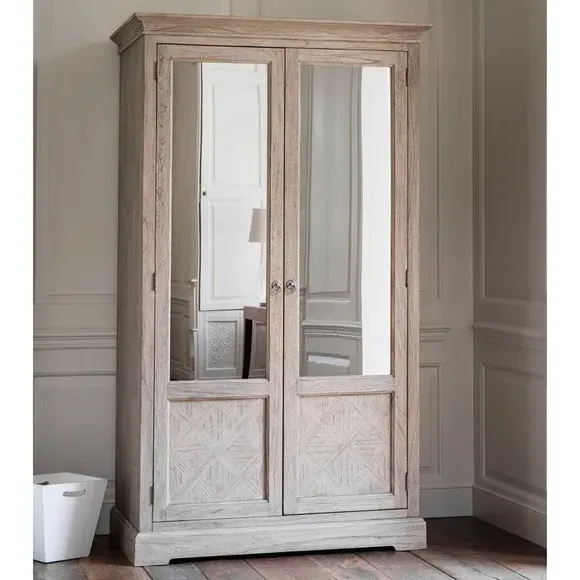 2-Door Mirrored Wardrobe - Natural, Mindy Ash