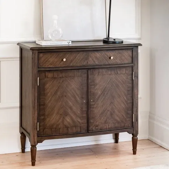 2-Door Sideboard with Drawer - Natural, Mindi Wood