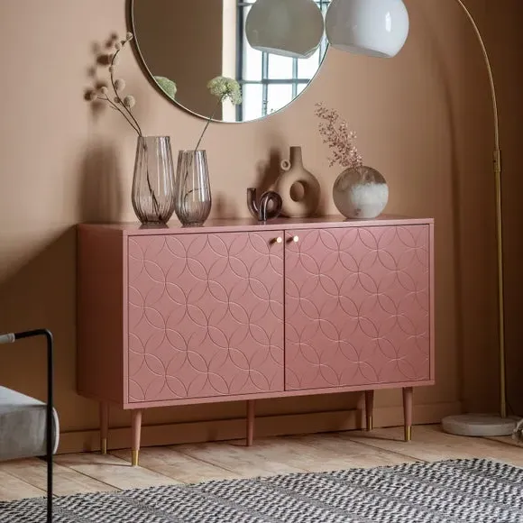 2-Door Sideboard with Storage - Pink, Oak