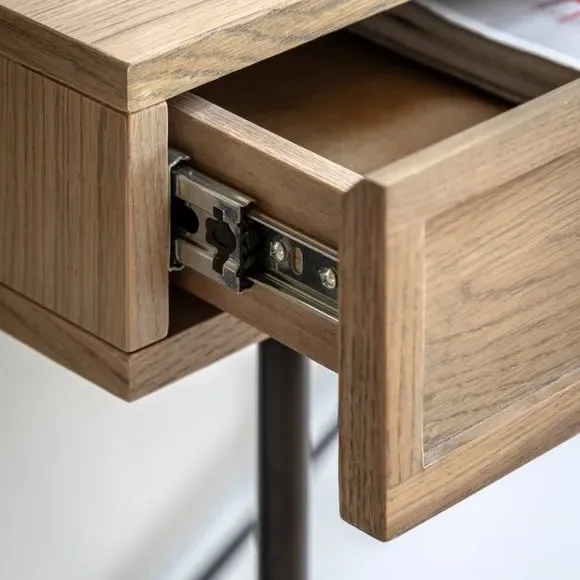 2-Drawer Console Table - Grey, Oak Veneer