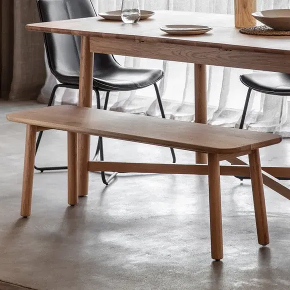 2-Seater Dining Bench - Oak, Solid Wood image