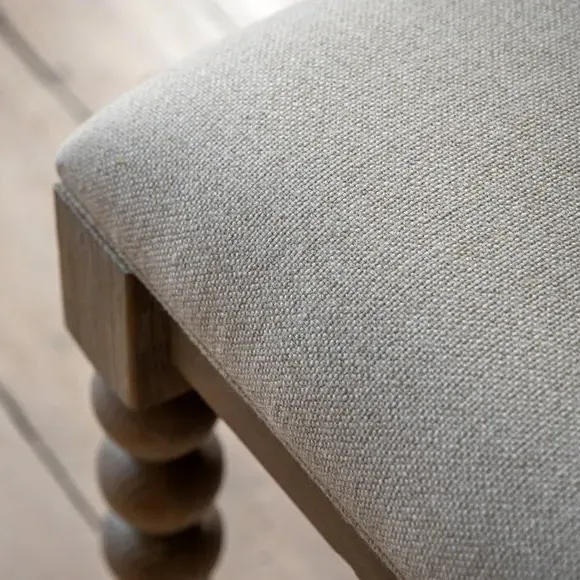 2-Seater Dining Bench with Bobbin Detail - Oak