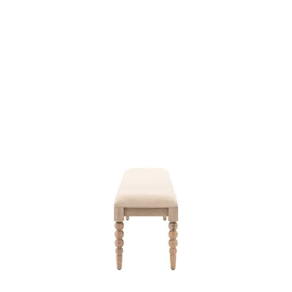 2-Seater Dining Bench with Bobbin Detail - Oak