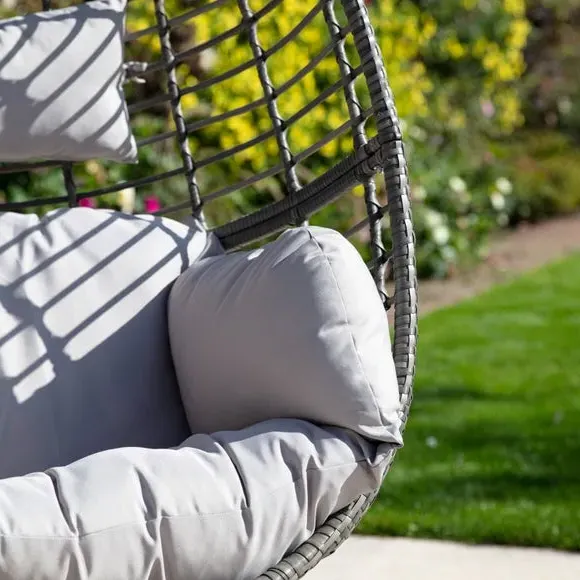 2-Seater Hanging Chair - Grey, Rattan