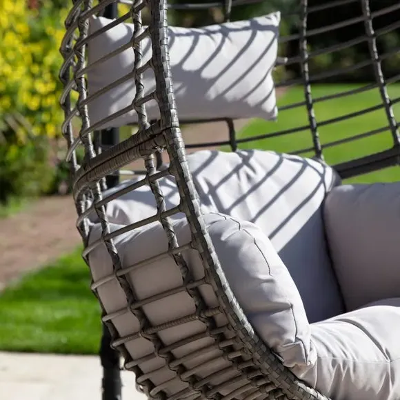 2-Seater Hanging Chair - Grey, Rattan