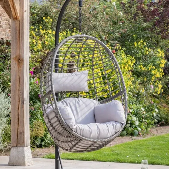 2-Seater Hanging Chair - Grey, Rattan image